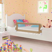 Toddler Safety Bed Rail Taupe 102x42 cm Polyester