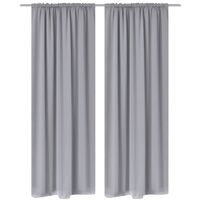 2 pcs Grey Slot-Headed Blackout Curtains 135 x 245 cm