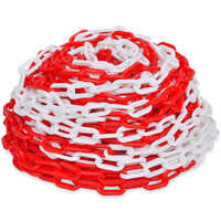 30 m Plastic Warning Chain Red and White