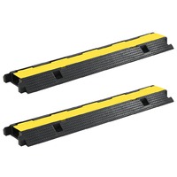 Cable Protector Ramps 2 pcs 1 Channel Rubber 100 cm