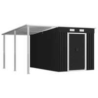 Garden Shed with Extended Roof Anthracite 336x270x181 cm Steel