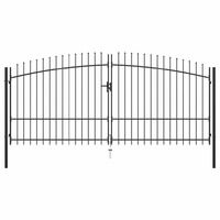 Double Door Fence Gate with Spear Top 400x225 cm
