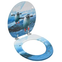 WC Toilet Seat with Lid MDF Penguin Design
