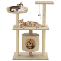 Cat Tree with Sisal Scratching Posts 95 cm Beige