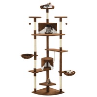 Cat Tree with Sisal Scratching Posts 203 cm Brown and White