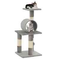 Cat Tree with Sisal Scratching Posts 65 cm Grey