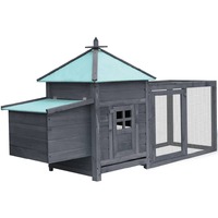 Chicken Coop with Nest Box Grey 193x68x104 cm Solid Firwood