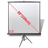 Manual Projection Screen with Height Adjustable Stand 160 x 160 cm 1:1