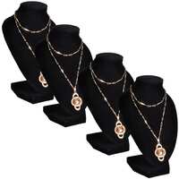 Flannel Jewelry Holder Necklace Bust Black 9 x 8,5 x 15 cm 4 pcs