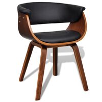 Dining Chair Bent Wood and Faux Leather