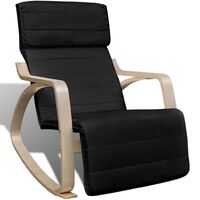 Rocking Chair Black Bentwood and Fabric