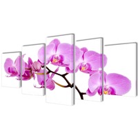 Canvas Wall Print Set Orchid 200 x 100 cm