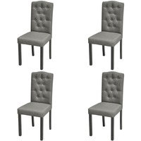 Dining Chairs 4 pcs Grey Fabric
