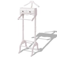 Clothing Rack with Cabinet Wood White