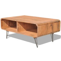 Coffee Table 90x55.5x38.5 cm Solid Paulownia Wood Brown