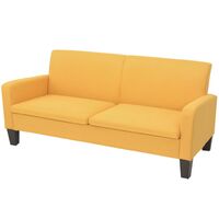 3-Seater Sofa 180x65x76 cm Yellow