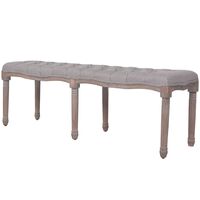 Bench Linen Solid Wood 150x40x48 cm Light Grey