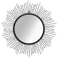 Wall Mirror Sunburst 80 cm Black
