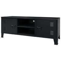 TV Cabinet Metal Industrial Style 120x35x48 cm Black