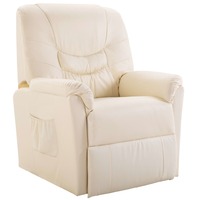 Reclining Chair Cream Faux Leather