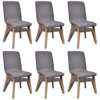 Dining Chairs 6 pcs Light Grey Fabric and Solid Oak Wood (241153+241154)
