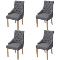 Dining Chairs 4 pcs Dark Grey Fabric
