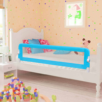 Toddler Safety Bed Rail 2 pcs Blue 150x42 cm