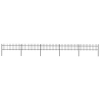 Garden Fence with Spear Top Steel 8.5x0.6 m Black