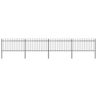 Garden Fence with Spear Top Steel 6.8x1 m Black