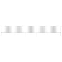 Garden Fence with Spear Top Steel 8.5x1 m Black