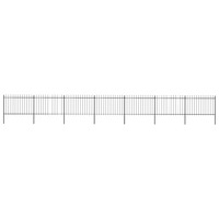 Garden Fence with Spear Top Steel 11.9x1.2 m Black