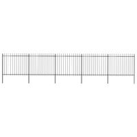 Garden Fence with Spear Top Steel 8.5x1.5 m Black