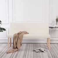 Bench 139.5 cm Cream Faux Leather