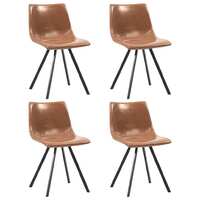 Dining Chairs 4 pcs Cognac Faux Leather