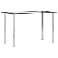 Dining Table Black and Transparent 120x60x75 cm Tempered Glass