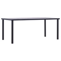 Dining Table Black and Concrete Grey 180x90x75 cm MDF