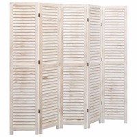 5-Panel Room Divider White 175x165 cm Wood