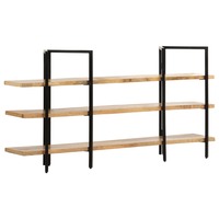 3-Tier Bookcase 160x31x80 cm Solid Mango Wood