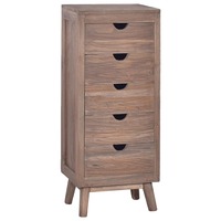 Sideboard with 5 Drawers 40x30x100 cm Solid Teak Wood