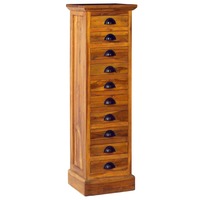 10-Drawer Cabinet 35x30x120 cm Solid Teak Wood