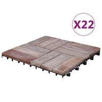 Decking Tiles 22 pcs 30x30 cm Solid Reclaimed Wood