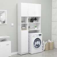 Washing Machine Cabinet Set White Chipboard