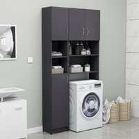 Washing Machine Cabinet Set Grey Chipboard