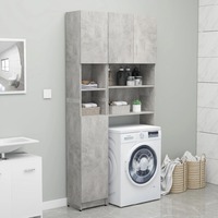 Washing Machine Cabinet Set Concrete Grey Chipboard