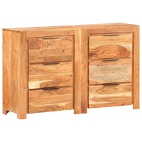 Drawer Cabinet 118x33x75 cm Solid Acacia Wood