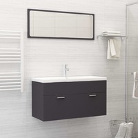 Bathroom Furniture Set Grey Chipboard