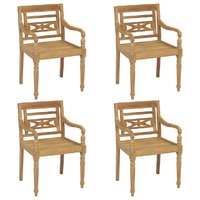 Batavia Chairs 4 pcs Solid Teak Wood
