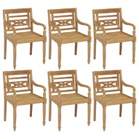 Batavia Chairs 6 pcs Solid Teak Wood