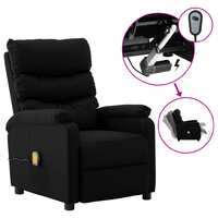 Electric Massage Reclining Chair Black Faux Leather