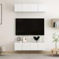 TV Cabinets 4 pcs White 60x30x30 cm Chipboard